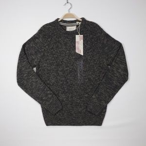 American‎ Threads Men's Crew Neck Long Sleeve Pullover Sweater Dark Grey Size S